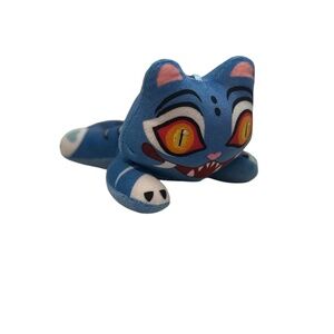 Derpy Style Blue Cat Plush Keychain Creepy Cute Bag Charm Kawaii